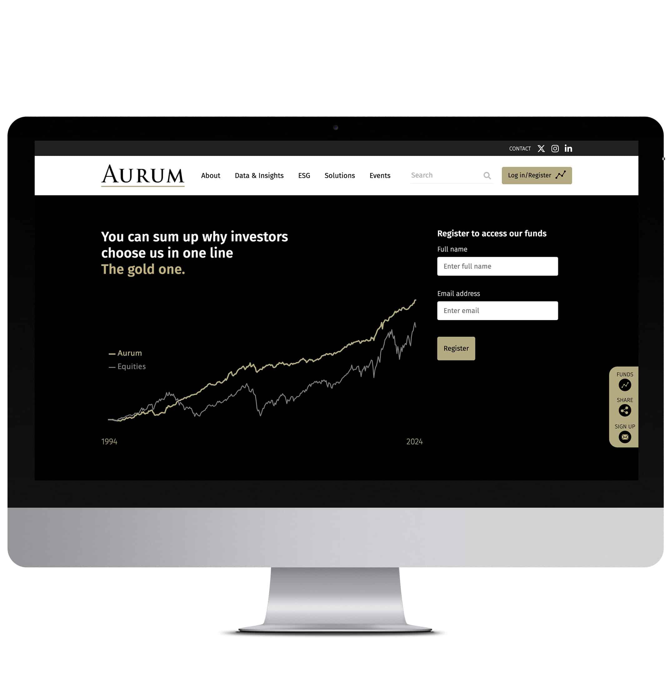 Hedge fund investment specialist website design example