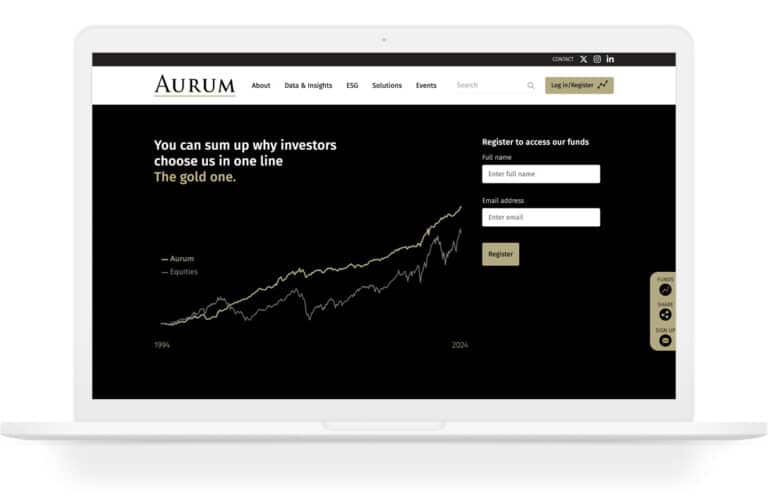 Hedge fund investment specialist website design example
