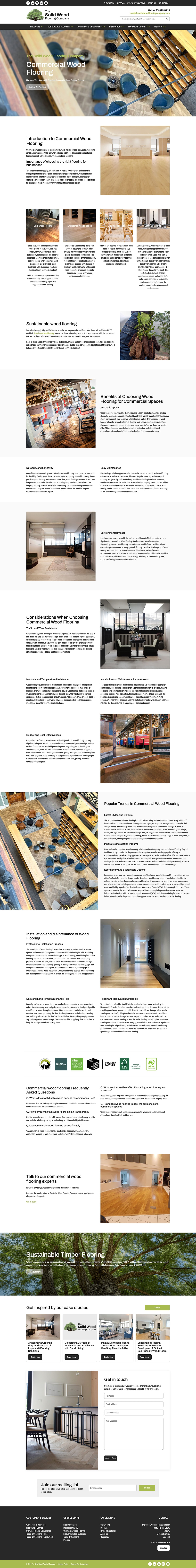 Bespoke WordPress design and build for wood flooring company